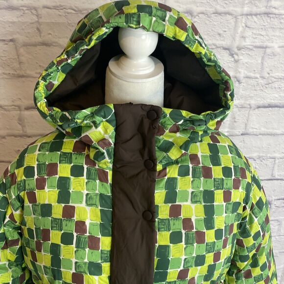 Uniqlo Marni Oversized Down All Over Print Hooded Puffer Coat Size Small - Picture 5 of 13
